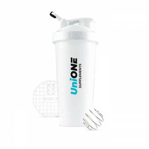 Shaker Bottle UniOne сетка+шарик 700ml (белый)