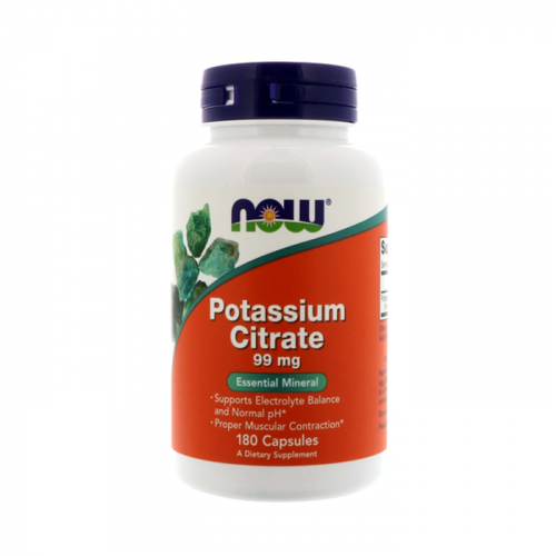 NOW Potassium Citrate (Цитрат калия) 99mg 180 veg caps